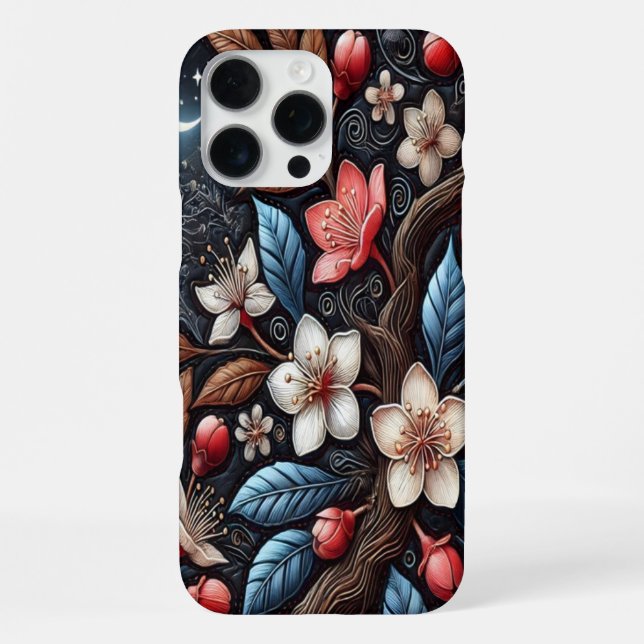 Coque iPhone Conception d'arbre de cerisier en fleurs au clair  (Verso)