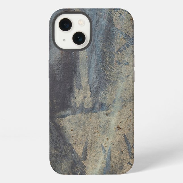 Coque iPhone Conception d'ardoise abstraite grunge (Verso)