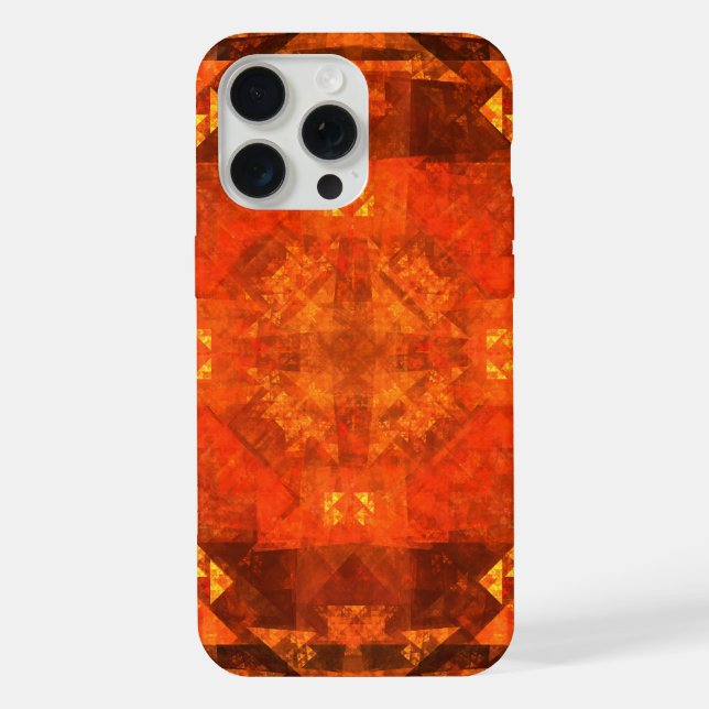 Coque iPhone Conception d'art abstrait Mandala de Feu de Bénédi (Verso)