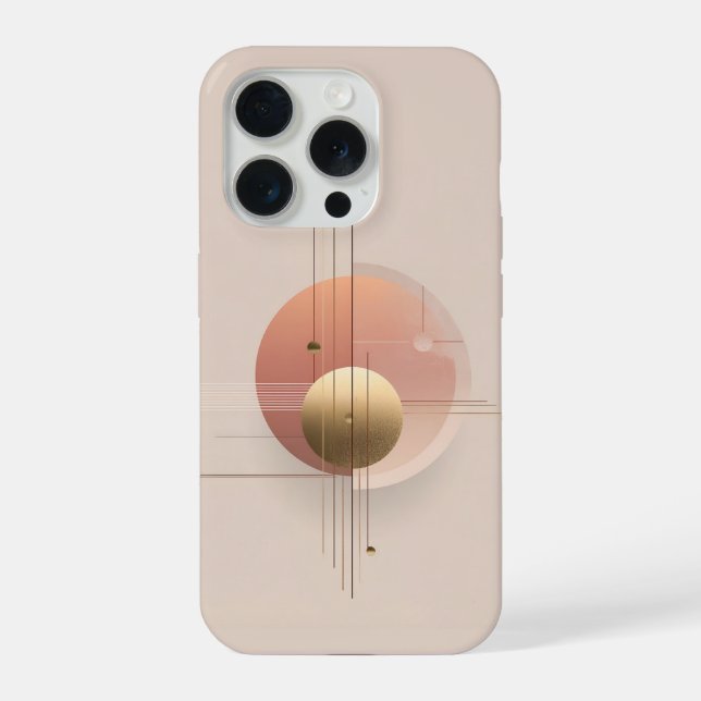 Coque iPhone Conception d'art moderne avec des cercles et des l (Verso)