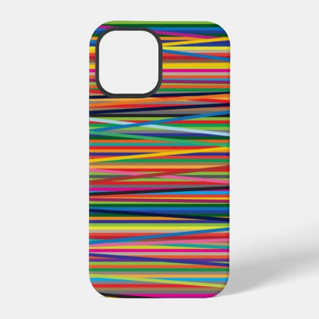 Coque iPhone Conception de bandes abstraites colorées (Verso)