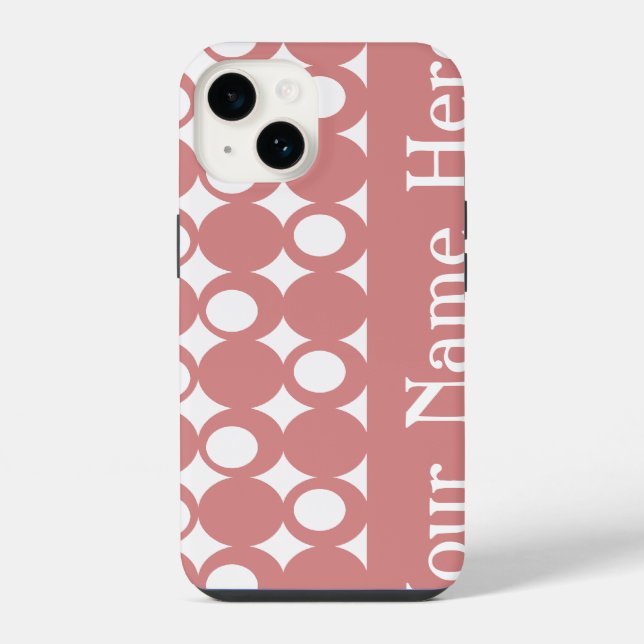 Coque iPhone Conception de boule de mode rose avec nom (Verso)