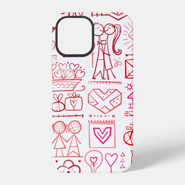 Coque iPhone Conception de carte de la Saint-Valentin. Couture  (Verso)