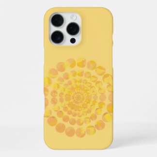 Coque iPhone 16 Pro Max Conception de cercle texturé en soleil éclaté jaun