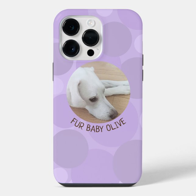 Coque iPhone Conception de cercles pointillés mignons Polka vio (Verso)