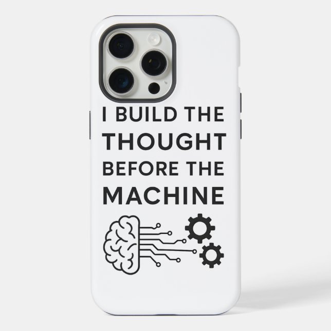 Coque iPhone Conception de citation IA – Pensée avant la machin (Verso)
