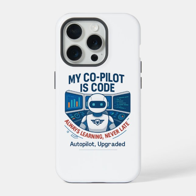 Coque iPhone Conception de code de copilote d'intelligence arti (Verso)