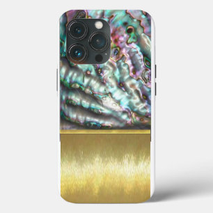 Etui iPhone 13 Pro Conception de coquille d'ormeau d'huile et d'eau C