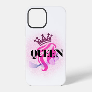 Coque iPhone 12 Pro Conception de couronne de reine rose – Puissance f