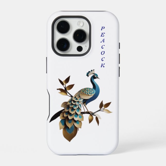 Coque iPhone Conception de couverture Paon (Verso)