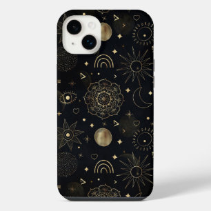 Conception de dessins Boho Gold Space noirs