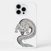 Conception de dragon loup noir et blanc