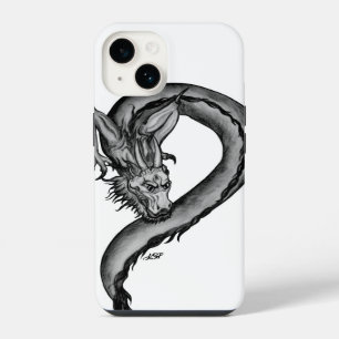Coque Pour iPhone 14 Conception de dragon noir et blanc