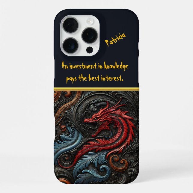 Coque iPhone Conception de dragon rouge complexe avec motifs to (Verso)