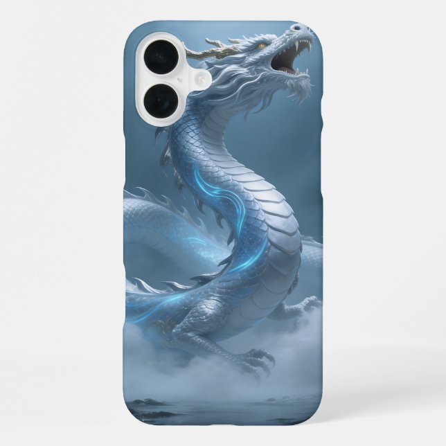 Coque iPhone Conception de fantasy artistique du dragon bleu bl (Verso)