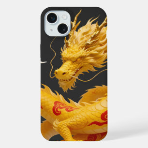 Coque iPhone 15 Plus Conception de fantasy artistique du dragon rouge d