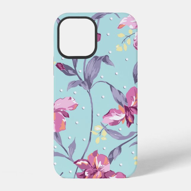 Coque iPhone conception de fleurs textile illustrationart,arriè (Verso)