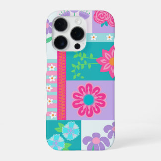 Coque iPhone 16 Pro Conception de fleurs vibrantes en fleurs