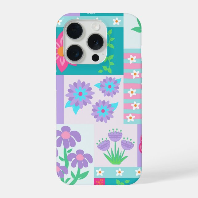 Coque iPhone Conception de fleurs vibrantes en fleurs (Verso)