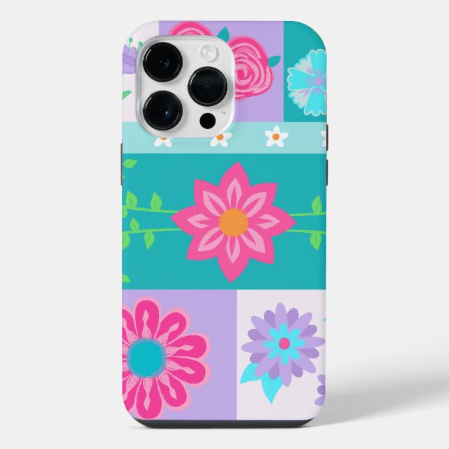 Coque iPhone Conception de fleurs vibrantes en fleurs (Verso)