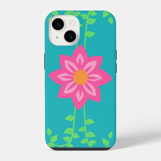 Coque iPhone Conception de fleurs vibrantes en fleurs (Verso)