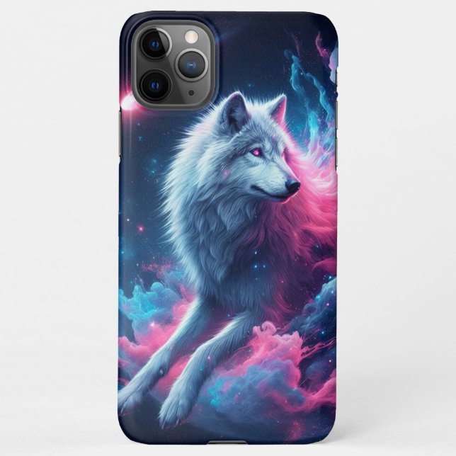 Coque iPhone conception de galaxie de loup solitaire (Dos)