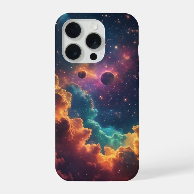 Coque iPhone Conception de galaxie de nébuleuse vibrante (Verso)