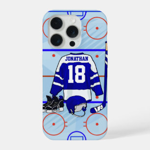 Coque iPhone 15 Pro Conception de hockey sur glace personnalisée