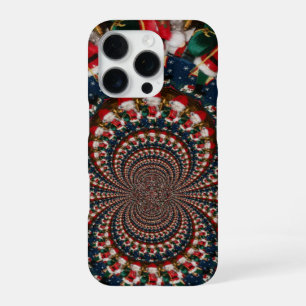 Coque iPhone 16 Pro Conception de kaléidoscope de Noël spécial du Père