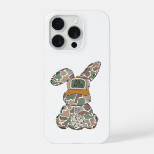 Coque iPhone 15 Pro Conception de lapin camouflé Étui de chasseur d
