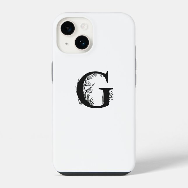 COQUE iPhone CONCEPTION DE LETTRE G MONOGRAMME BLANCHE ÉLÉGANTE (Verso)