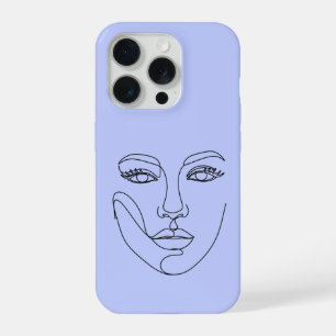 Coque iPhone 15 Pro Conception de ligne abstraite moderne de visage de