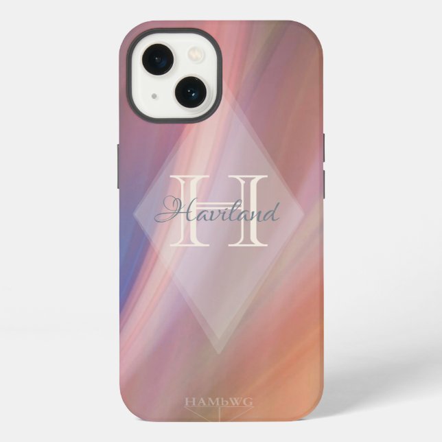 Coque iPhone Conception de lumière de bougie de monogramme HAMb (Verso)