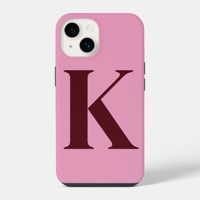Coque iPhone Conception de monogramme initial personnalisé Merl (Verso)