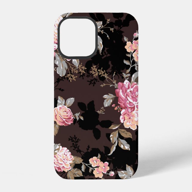 Coque iPhone conception de motif de fleur textile illustrationm (Verso)