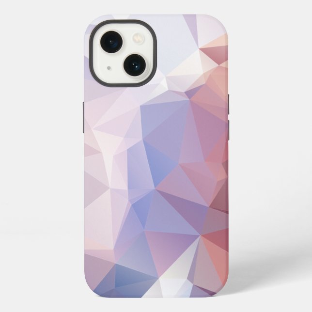 Coque iPhone Conception de motif de pyramide abstraite rose vio (Verso)