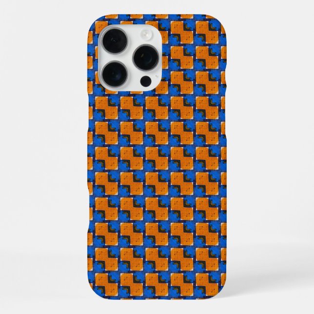 Coque iPhone Conception de motif géométrique abstrait en grille (Verso)