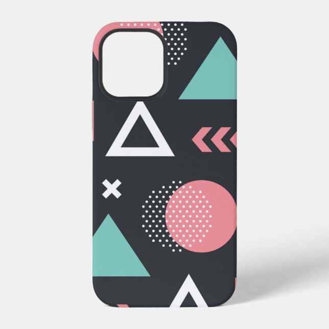 Coque iPhone Conception de motif sans couture de figures géomét (Verso)