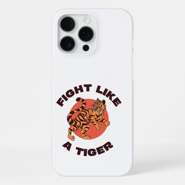 Coque iPhone Conception de motivation Combattez comme un tigre (Verso)