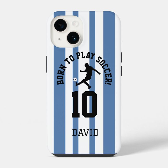 Coque iPhone Conception de numéro de maillot à rayures pour le  (Verso)