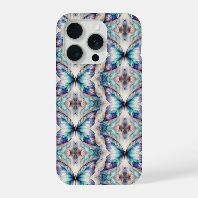 Coque iPhone Conception de papillon abstrait coloré (Verso)