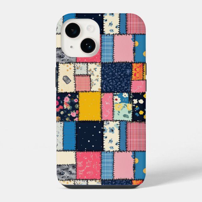 Coque iPhone Conception de Patchwork adorable, Motif Joueur (Verso)