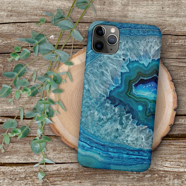 Coque iPhone Conception de pierre de cristal d'agate de géode b (Créateur téléchargé)