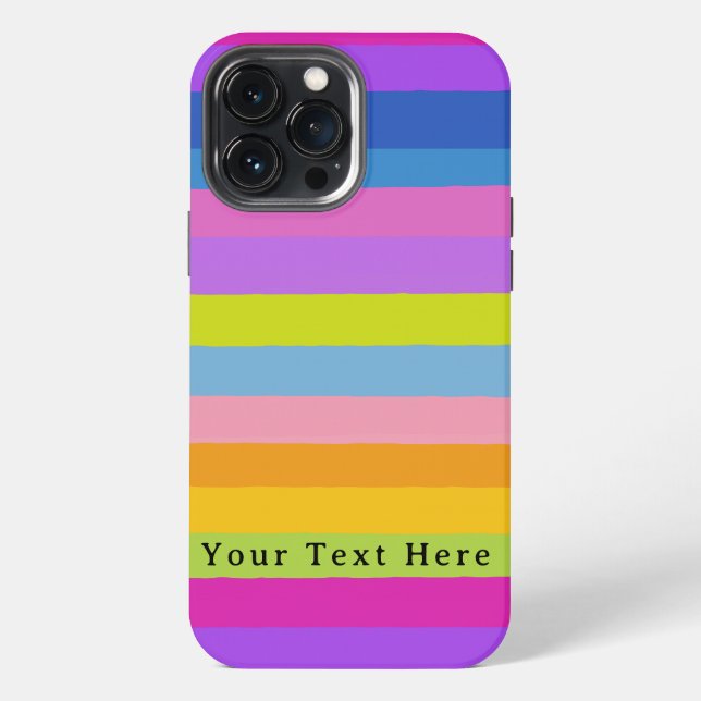 Coque iPhone Conception de rayures colorées vives (Verso)