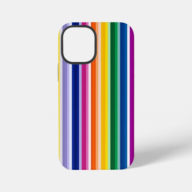 Coque iPhone Conception de rayures verticales colorées (Verso)