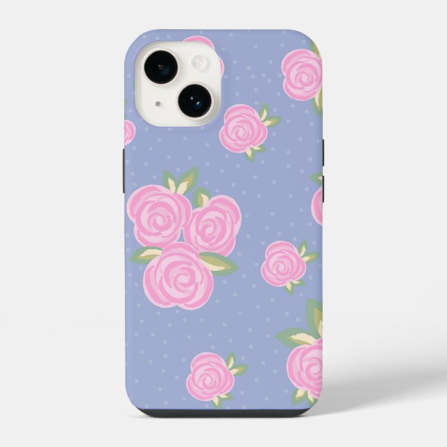 Coque iPhone Conception de rose antique romantique (Verso)