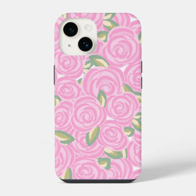 Coque iPhone Conception de rose antique romantique (Verso)