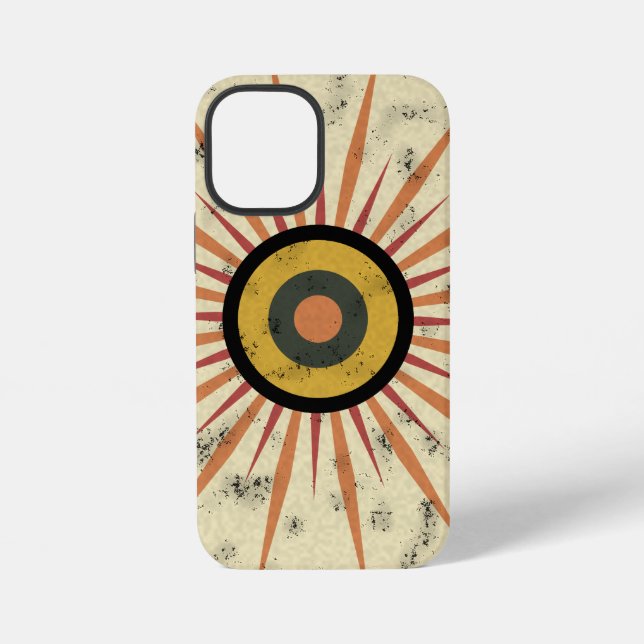 Coque iPhone Conception de soleil levant rétro boho (Verso)