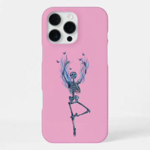Coque iPhone 16 Pro Max Conception de squelette de danseuse ballet avec fl