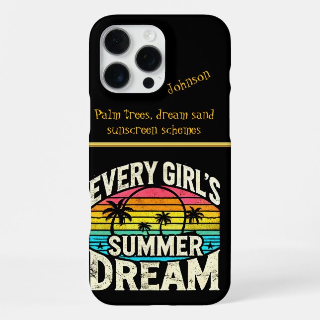 Coque iPhone Conception de texte d'été tropical (Verso)